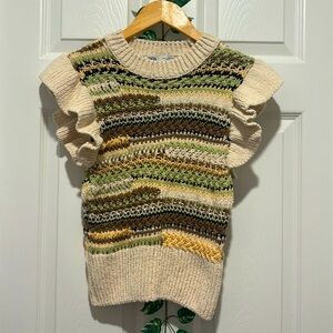 Zara crocheted multiple-colored sweater/ vest top